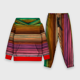 Детский костюм 3D (с толстовкой) с принтом Multicolored thin stripes Разноцветные полосы ,  |  | multicolored | striped pattern | thin stripes | линии | полосатый узор | разноцветные полосы | разноцветный
