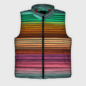 Мужской жилет утепленный 3D с принтом Multicolored thin stripes Разноцветные полосы в Новосибирске,  |  | multicolored | striped pattern | thin stripes | линии | полосатый узор | разноцветные полосы | разноцветный