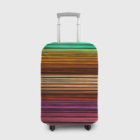 Чехол для чемодана 3D с принтом Multicolored thin stripes Разноцветные полосы в Санкт-Петербурге, 86% полиэфир, 14% спандекс | двустороннее нанесение принта, прорези для ручек и колес | multicolored | striped pattern | thin stripes | линии | полосатый узор | разноцветные полосы | разноцветный