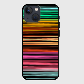 Чехол для iPhone 13 mini с принтом Multicolored thin stripes Разноцветные полосы ,  |  | multicolored | striped pattern | thin stripes | линии | полосатый узор | разноцветные полосы | разноцветный