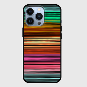 Чехол для iPhone 13 Pro с принтом Multicolored thin stripes Разноцветные полосы в Тюмени,  |  | Тематика изображения на принте: multicolored | striped pattern | thin stripes | линии | полосатый узор | разноцветные полосы | разноцветный