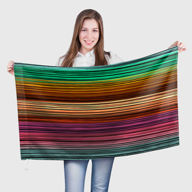 Флаг 3D с принтом Multicolored thin stripes Разноцветные полосы в Белгороде, 100% полиэстер | плотность ткани — 95 г/м2, размер — 67 х 109 см. Принт наносится с одной стороны | multicolored | striped pattern | thin stripes | линии | полосатый узор | разноцветные полосы | разноцветный
