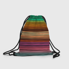 Рюкзак-мешок 3D с принтом Multicolored thin stripes Разноцветные полосы в Курске, 100% полиэстер | плотность ткани — 200 г/м2, размер — 35 х 45 см; лямки — толстые шнурки, застежка на шнуровке, без карманов и подкладки | multicolored | striped pattern | thin stripes | линии | полосатый узор | разноцветные полосы | разноцветный