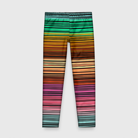Детские леггинсы 3D с принтом Multicolored thin stripes Разноцветные полосы в Петрозаводске, полиэстер 85%, спандекс 15% | эластичный пояс, зауженный крой | multicolored | striped pattern | thin stripes | линии | полосатый узор | разноцветные полосы | разноцветный