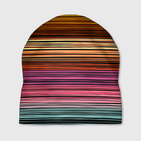 Шапка 3D с принтом Multicolored thin stripes Разноцветные полосы в Белгороде, 100% полиэстер | универсальный размер, печать по всей поверхности изделия | multicolored | striped pattern | thin stripes | линии | полосатый узор | разноцветные полосы | разноцветный