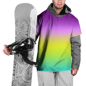 Накидка на куртку 3D с принтом Multicolored Ombre gradient в Новосибирске, 100% полиэстер |  | Тематика изображения на принте: blurred stripes | gradient | multicolored | бирюзовый | градиент | желтый | современный | фиолетовый