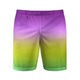 Мужские шорты спортивные с принтом Multicolored Ombre gradient в Санкт-Петербурге,  |  | blurred stripes | gradient | multicolored | бирюзовый | градиент | желтый | современный | фиолетовый