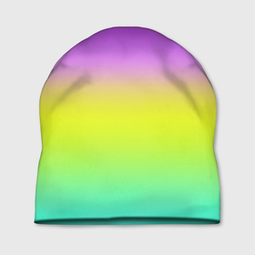 Шапка 3D с принтом Multicolored Ombre gradient в Санкт-Петербурге, 100% полиэстер | универсальный размер, печать по всей поверхности изделия | blurred stripes | gradient | multicolored | бирюзовый | градиент | желтый | современный | фиолетовый