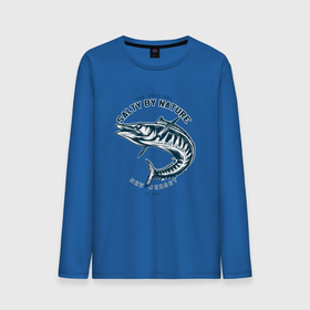 Мужской лонгслив хлопок с принтом Рыбалка New Jersey в Екатеринбурге, 100% хлопок |  | new jersey | ловля рыбы | рыба | рыбак | рыбалка