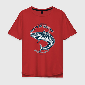 Мужская футболка хлопок Oversize с принтом Рыбалка New Jersey в Санкт-Петербурге, 100% хлопок | свободный крой, круглый ворот, “спинка” длиннее передней части | new jersey | ловля рыбы | рыба | рыбак | рыбалка