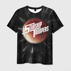Мужская футболка 3D с принтом Starship Troopers | Warp | Logo в Тюмени, 100% полиэфир | прямой крой, круглый вырез горловины, длина до линии бедер | emblem | starship | starship troopers | starshiptroopers | арахниды | звёздный десант | лого | логотип | старшип труперс | старшиптруперс | эмблем