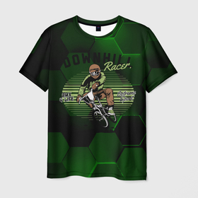 Мужская футболка 3D с принтом Велосипедист  sport в Екатеринбурге, 100% полиэфир | прямой крой, круглый вырез горловины, длина до линии бедер | sport | вело | велосипед | велосипедист | спорт