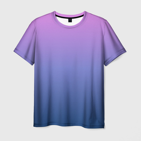 Мужская футболка 3D с принтом PINK BLUE GRADIENT | ГРАДИЕНТ в Санкт-Петербурге, 100% полиэфир | прямой крой, круглый вырез горловины, длина до линии бедер | базовая | базовый | без дизайна | без лишнего | голубого | градиент | градиенты | малиновый | на каждый день | на лето | розово синий | розового | розовый | синего | синий | фиолетового | фиолетовый