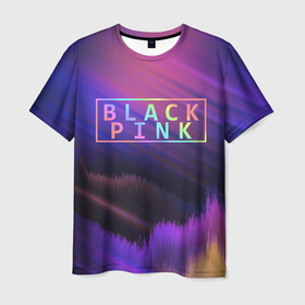 Мужская футболка 3D с принтом BLACKPINK | COLORS в Петрозаводске, 100% полиэфир | прямой крой, круглый вырез горловины, длина до линии бедер | black  pink | black pink | blackpink | jennie | jisoo | k pop | lalisa | группа | к поп | корейская группа | розовый | черный