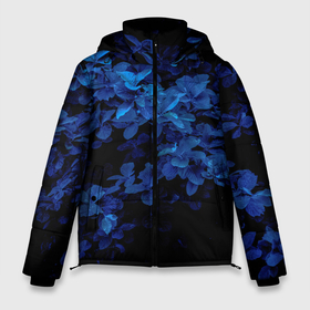 Мужская зимняя куртка 3D с принтом BLUE FLOWERS | Синие цветы в Курске, верх — 100% полиэстер; подкладка — 100% полиэстер; утеплитель — 100% полиэстер | длина ниже бедра, свободный силуэт Оверсайз. Есть воротник-стойка, отстегивающийся капюшон и ветрозащитная планка. 

Боковые карманы с листочкой на кнопках и внутренний карман на молнии. | blue | flower | flowers | plant | purple | весна | голубые цветы | куст | лепестки | летний | летняя | лето | лист | листок | листья | на каждый день | на лето | осень | поле | растение | синие цветы | флора | цветок