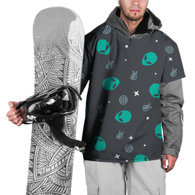 Накидка на куртку 3D с принтом Aliens pattern в Екатеринбурге, 100% полиэстер |  | Тематика изображения на принте: aliens | pattern | звезды | космос | пришельцы | чужие