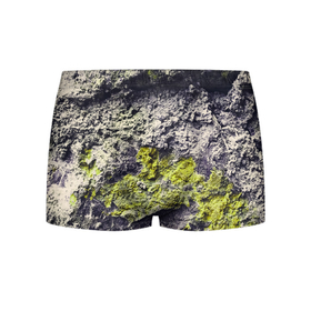Мужские трусы 3D с принтом Каменная Стена С Мхом в Тюмени, 50% хлопок, 50% полиэстер | классическая посадка, на поясе мягкая тканевая резинка | moss | nature | rock | stone | wall | камень | мох | природа | скала | стена