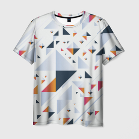 Мужская футболка 3D с принтом Абстрактные Треугольные Формы , 100% полиэфир | прямой крой, круглый вырез горловины, длина до линии бедер | abstraction | figure | geometry | shape | triangles | абстракция | геометрия | треугольники | фигура | форма