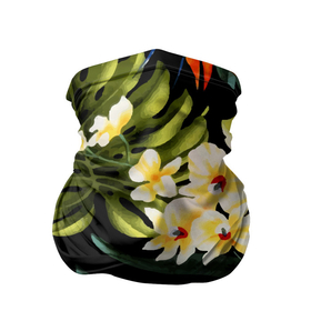 Бандана-труба 3D с принтом Vanguard floral composition   Summer в Новосибирске, 100% полиэстер, ткань с особыми свойствами — Activecool | плотность 150‒180 г/м2; хорошо тянется, но сохраняет форму | composition | fashion | flowers | summer | vanguard | авангард | композиция | лето | мода | цветы