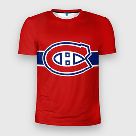 Мужская футболка 3D Slim с принтом Монреаль Канадиенс Форма в Тюмени, 100% полиэстер с улучшенными характеристиками | приталенный силуэт, круглая горловина, широкие плечи, сужается к линии бедра | montreal canadiens | nhl | монреаль канадиенс | нхл | хоккей