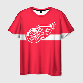 Мужская футболка 3D с принтом Детройт Ред Уингз Форма , 100% полиэфир | прямой крой, круглый вырез горловины, длина до линии бедер | detroit red wings | nhl | детройт ред уингз | нхл | хоккей