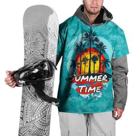 Накидка на куртку 3D с принтом summer time   летнее время в Тюмени, 100% полиэстер |  | Тематика изображения на принте: art | sea | акварель | бирюза | кляксы | лето | море | небо | океан | отдых | отпуск | пальмы | песок | пляж | сезон