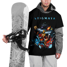 Накидка на куртку 3D с принтом Acoustic  Drive   Stigmata в Курске, 100% полиэстер |  | Тематика изображения на принте: stigmata | артём лоцких | группа | музыка | песни | рок | рок группа | стигмата | стигматы