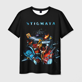 Мужская футболка 3D с принтом Acoustic  Drive   Stigmata в Кировске, 100% полиэфир | прямой крой, круглый вырез горловины, длина до линии бедер | stigmata | артём лоцких | группа | музыка | песни | рок | рок группа | стигмата | стигматы
