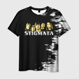 Мужская футболка 3D с принтом Группа Stigmata в Екатеринбурге, 100% полиэфир | прямой крой, круглый вырез горловины, длина до линии бедер | Тематика изображения на принте: stigmata | артём лоцких | группа | музыка | песни | рок | рок группа | стигмата | стигматы