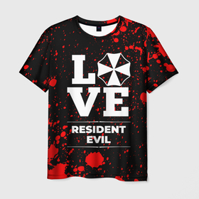Мужская футболка 3D с принтом Resident Evil Love Классика , 100% полиэфир | прямой крой, круглый вырез горловины, длина до линии бедер | 