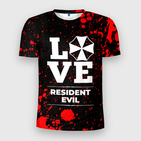 Мужская футболка 3D Slim с принтом Resident Evil Love Классика , 100% полиэстер с улучшенными характеристиками | приталенный силуэт, круглая горловина, широкие плечи, сужается к линии бедра | 