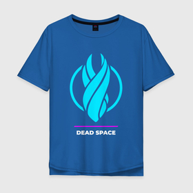 Мужская футболка хлопок Oversize с принтом Символ Dead Space в неоновых цветах в Курске, 100% хлопок | свободный крой, круглый ворот, “спинка” длиннее передней части | dead | dead space | logo | neon | space | дед | игра | игры | лого | логотип | неон | символ | спейс
