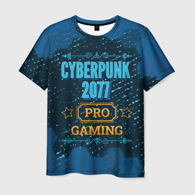 Мужская футболка 3D с принтом Игра Cyberpunk 2077: PRO Gaming в Петрозаводске, 100% полиэфир | прямой крой, круглый вырез горловины, длина до линии бедер | 2077 | cyberpunk | cyberpunk 2077 | logo | pro | игра | игры | киберпанк | лого | логотип | символ | соты