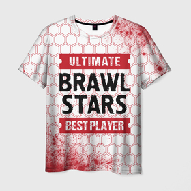Мужская футболка 3D с принтом Brawl Stars: красные таблички Best Player и Ultimate в Петрозаводске, 100% полиэфир | прямой крой, круглый вырез горловины, длина до линии бедер | brawl | brawl stars | logo | stars | ultimate | бравл | игра | игры | краска | краски | лого | логотип | символ | старс