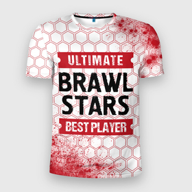 Мужская футболка 3D Slim с принтом Brawl Stars: красные таблички Best Player и Ultimate в Тюмени, 100% полиэстер с улучшенными характеристиками | приталенный силуэт, круглая горловина, широкие плечи, сужается к линии бедра | brawl | brawl stars | logo | stars | ultimate | бравл | игра | игры | краска | краски | лого | логотип | символ | старс