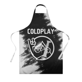 Фартук 3D с принтом Coldplay | КОТ | Краска в Новосибирске, 100% полиэстер | общий размер — 65 х 85 см, ширина нагрудника — 26 см, горловина — 53 см, длина завязок — 54 см, общий обхват в поясе — 173 см. Принт на завязках и на горловине наносится с двух сторон, на основной части фартука — только с внешней стороны | band | coldplay | metal | rock | группа | колдплей | кот | краска | рок