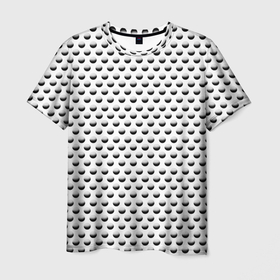 Мужская футболка 3D с принтом Симметричный черно серый горошек 3д , 100% полиэфир | прямой крой, круглый вырез горловины, длина до линии бедер | 3д | в тренде | геометрия | горох | круг | модно | симметрия | сфера | шар