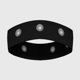 Повязка на голову 3D с принтом Серый горох 3д на черном фоне ,  |  | 3д | геометрия | горошек | круг | симметрия | сфера | черно белый | шар