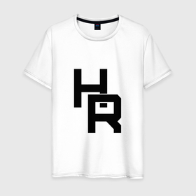 Мужская футболка хлопок с принтом HR (плетение) в Новосибирске, 100% хлопок | прямой крой, круглый вырез горловины, длина до линии бедер, слегка спущенное плечо. | hr | кадровик | надписи | подбор персонала | эйчар
