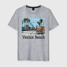 Мужская футболка хлопок с принтом Los Angeles Venis Beach в Кировске, 100% хлопок | прямой крой, круглый вырез горловины, длина до линии бедер, слегка спущенное плечо. | gta | los santos | дорога и автомобили | калифорния | лос анджелес | пляж | сша