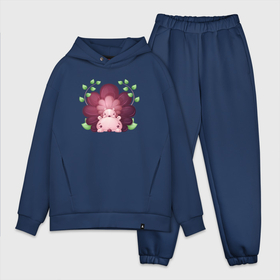 Мужской костюм хлопок OVERSIZE с принтом Милые ежики в Ухте,  |  | еж | ежи | ежики | мама еж | милые ежики