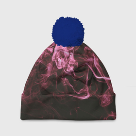 Шапка 3D c помпоном с принтом Неоновые пары дыма   Розовый в Тюмени, 100% полиэстер | универсальный размер, печать по всей поверхности изделия | abstraction | art | artwork | colorful | colors | fog | foggy | neon | smoke | surrealism | абстракция | арт | дым | искусство | неон | разноцветный | сюрреализм | туман | туманно | цвета