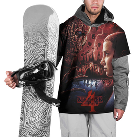 Накидка на куртку 3D с принтом Vecna vs. Eleven Stranger Things 4 в Петрозаводске, 100% полиэстер |  | Тематика изображения на принте: 