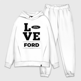 Мужской костюм хлопок OVERSIZE с принтом Ford Love Classic в Новосибирске,  |  | auto | brand | ford | logo | love | symbol | авто | бренд | лого | символ | форд