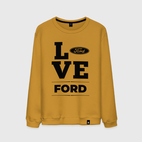 Мужской свитшот хлопок с принтом Ford Love Classic , 100% хлопок |  | auto | brand | ford | logo | love | symbol | авто | бренд | лого | символ | форд