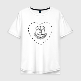 Мужская футболка хлопок Oversize с принтом Лого Everton в сердечке в Новосибирске, 100% хлопок | свободный крой, круглый ворот, “спинка” длиннее передней части | club | everton | football | logo | love | клуб | лого | мяч | сердечко | символ | спорт | футбол | футболист | футболисты | футбольный | эвертон