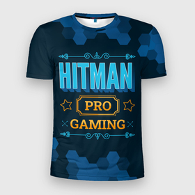 Мужская футболка 3D Slim с принтом Игра Hitman: PRO Gaming в Новосибирске, 100% полиэстер с улучшенными характеристиками | приталенный силуэт, круглая горловина, широкие плечи, сужается к линии бедра | hitman | logo | pro | игра | игры | лого | логотип | символ | соты | хитман