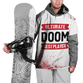 Накидка на куртку 3D с принтом Doom: красные таблички Best Player и Ultimate , 100% полиэстер |  | doom | logo | ultimate | дум | игра | игры | краска | краски | лого | логотип | символ