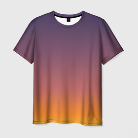 Мужская футболка 3D с принтом Sunset Gradient , 100% полиэфир | прямой крой, круглый вырез горловины, длина до линии бедер | градиент | закат | минимализм | переливы | переходы