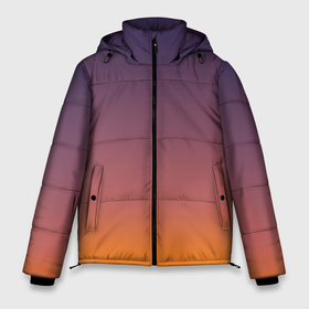 Мужская зимняя куртка 3D с принтом Sunset Gradient в Тюмени, верх — 100% полиэстер; подкладка — 100% полиэстер; утеплитель — 100% полиэстер | длина ниже бедра, свободный силуэт Оверсайз. Есть воротник-стойка, отстегивающийся капюшон и ветрозащитная планка. 

Боковые карманы с листочкой на кнопках и внутренний карман на молнии. | Тематика изображения на принте: градиент | закат | минимализм | переливы | переходы
